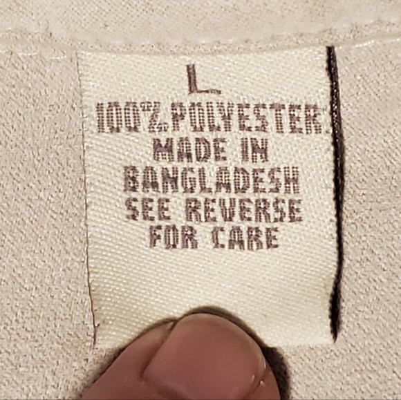 Vintage FIELDMASTER Large button up shirt white soft polyester feels like suede - Picture 5 of 5